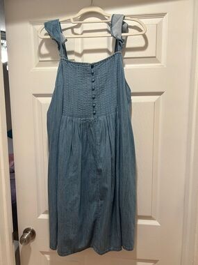 Levi's Light Blue Denim Sundress with Smocked Front